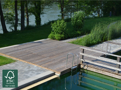 Kebony Clear Terrassendielen, 22x142 mm, glatt, Kanten gerundet, mit allgemeiner bauaufsichtlicher Zulassung