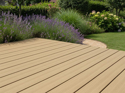KAHRS WPC Terrassendielen, 20×140mm, Massiv, Teak, Grob/Strukturiert
