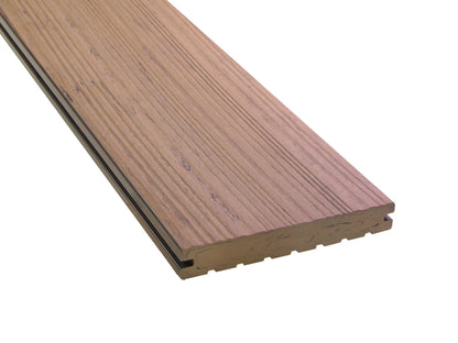 KAHRS WPC Terrassendielen, 20x140 mm, Massiv, Herbstbraun, Grob/Strukturiert