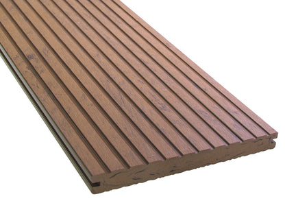 KAHRS WPC Terrassendielen, 20x200 mm, Massiv XL, Herbstbraun, Grob/Strukturiert