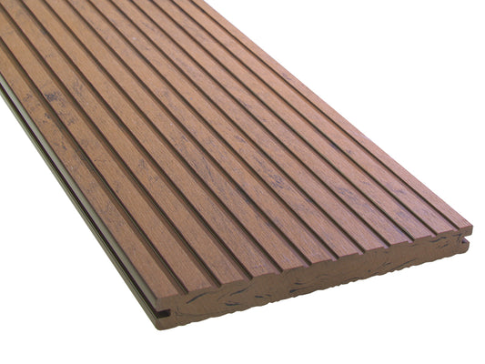 KAHRS WPC Terrassendielen, 20x200 mm, Massiv XL, Herbstbraun, Grob/Strukturiert