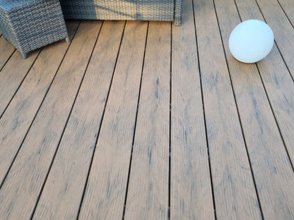 KAHRS WPC Terrassendielen, 20×200mm, Massiv XL, Herbstbraun, Grob/Strukturiert – Bild 12