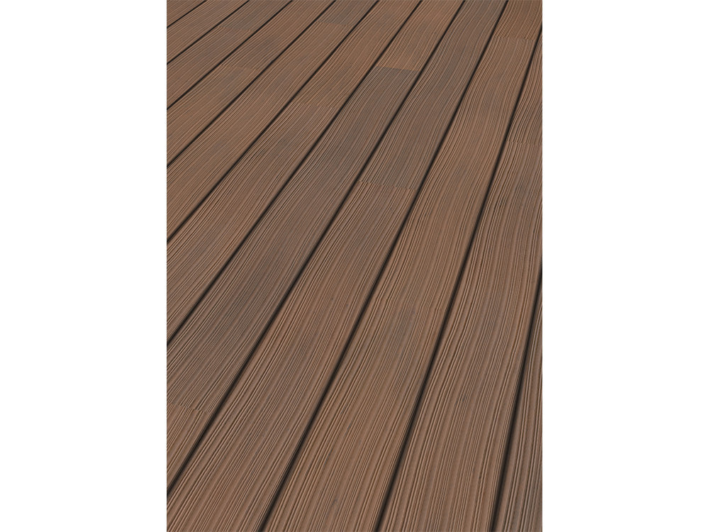 KAHRS WPC Terrassendielen, 20x200 mm, Massiv XL, Herbstbraun, Grob/Strukturiert