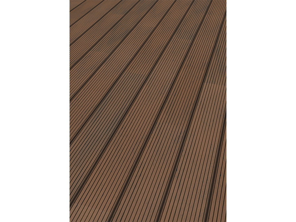 KAHRS WPC Terrassendielen, 20x200 mm, Massiv XL, Herbstbraun, Grob/Strukturiert