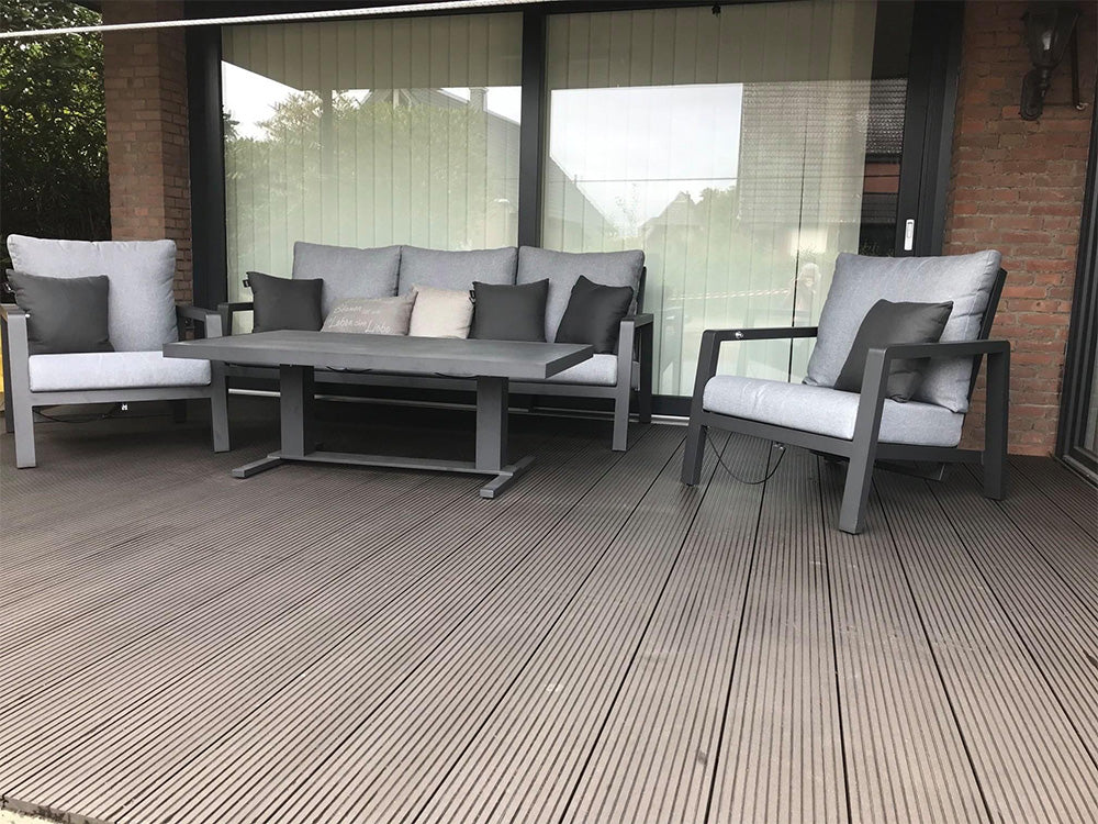 KAHRS WPC Terrassendielen, 20×200mm, Massiv XL, Anthrazit, Grob/Strukturiert