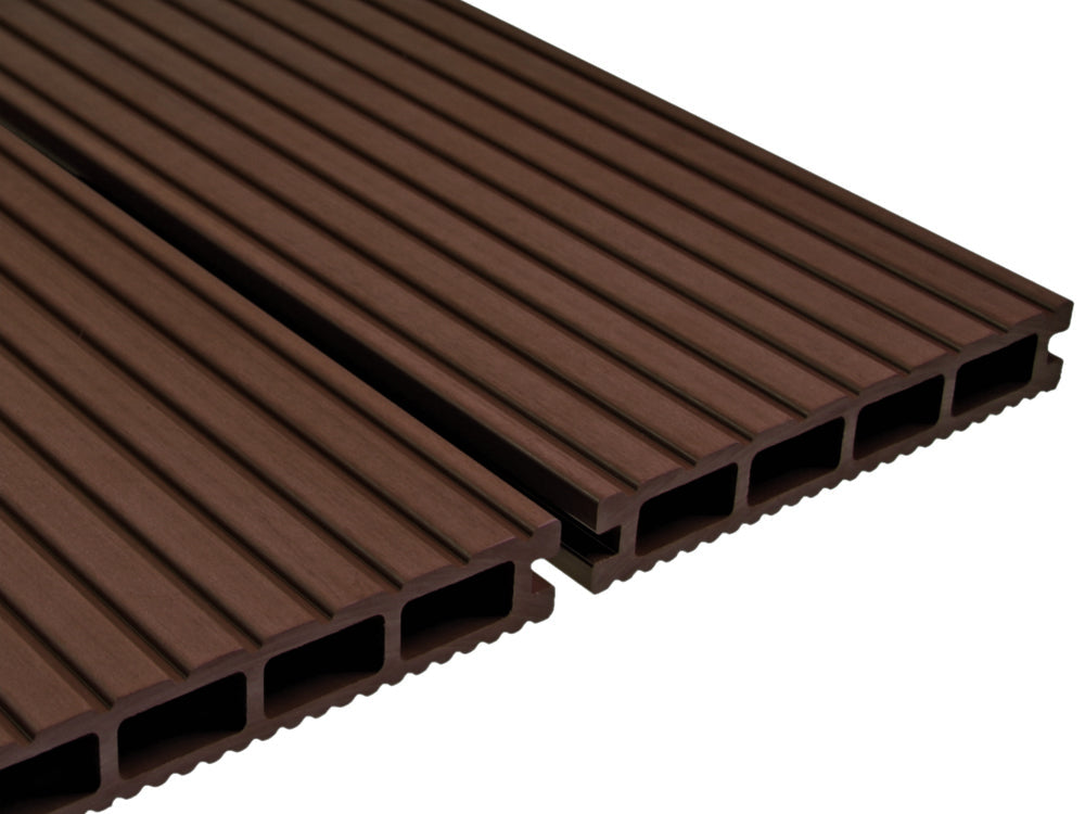 KAHRS WPC Terrassendielen, 25×145mm Braun, grob/fein, gebürstet, Hohlkammer – Bild 6