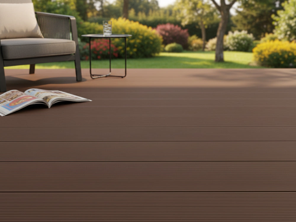 KAHRS WPC Terrassendielen, 25x145 mm Braun, grob/fein, gebürstet, Hohlkammer