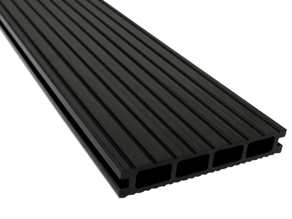 KAHRS WPC-Terrassendielen Hohlkammer anthrazit 25×145 mm grob/fein (Muster)