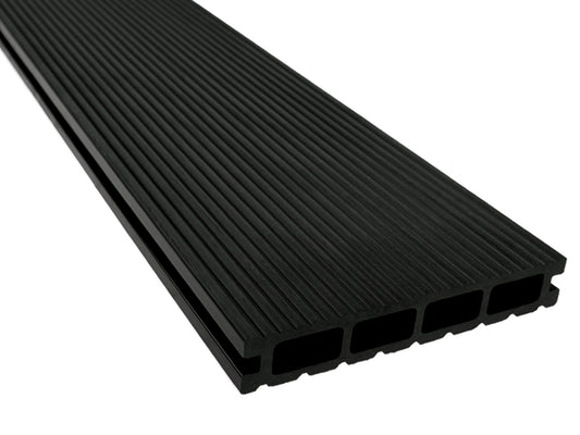 KAHRS WPC Terrassendielen, 25x145 mm, Anthrazit, grob/fein, gebürstet, Hohlkammer