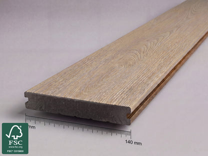 KAHRS WPC CoEx Terrassendielen, 20x140 mm, Massiv, Wendediele Urban Greige / Tropical Brown
