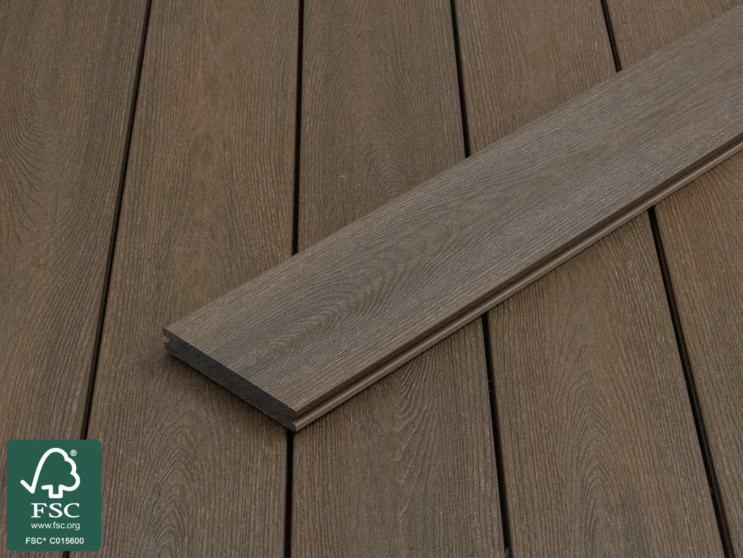 KAHRS WPC CoEx Terrassendielen, 20x140 mm, Massiv, Wendediele Urban Greige / Tropical Brown