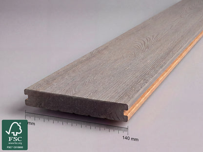 KAHRS WPC CoEx Terrassendielen, 20x140 mm, Massiv, Wendediele Golden Timber / Stone Grey