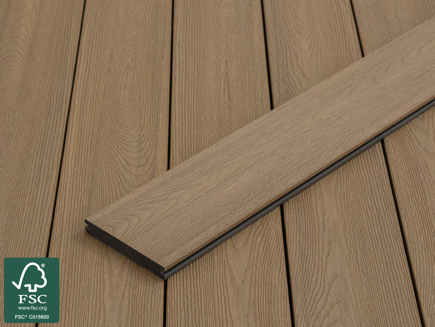 KAHRS WPC CoEx Terrassendielen, 20x140 mm, Massiv, Wendediele Golden Timber / Stone Grey