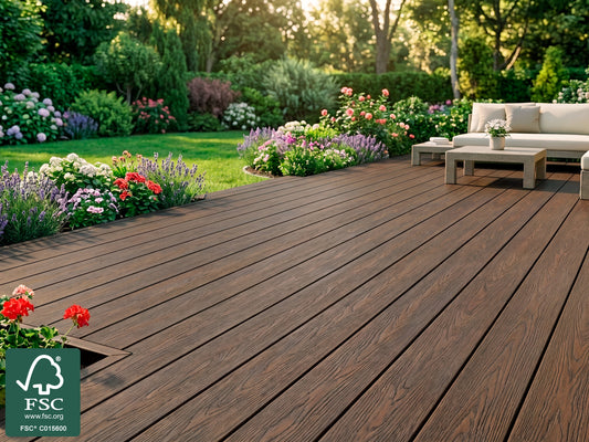 KAHRS WPC CoEx Terrassendielen, 20x200 mm, Massiv XL, Wendediele Urban Greige / Tropical Brown – Bild 2