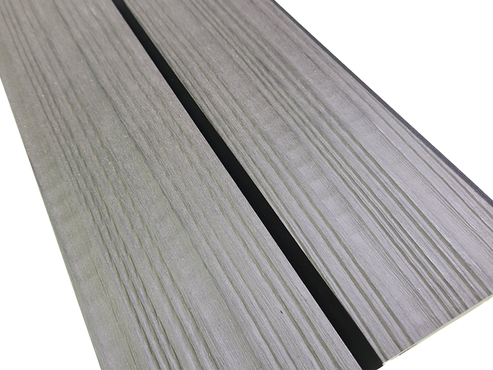 KAHRS WPC Rhombusleiste, 18x100 mm, Massiv, Steingrau, strukturiert