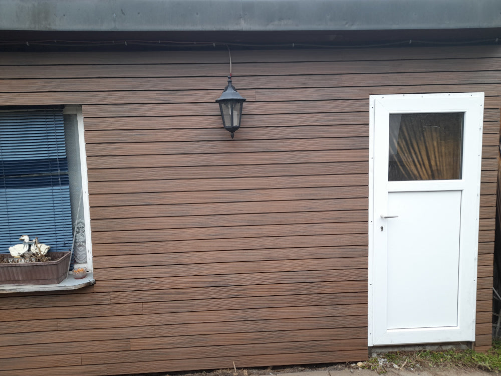 KAHRS WPC Rhombusleiste, 18x100 mm, Massiv, Herbstbraun, strukturiert