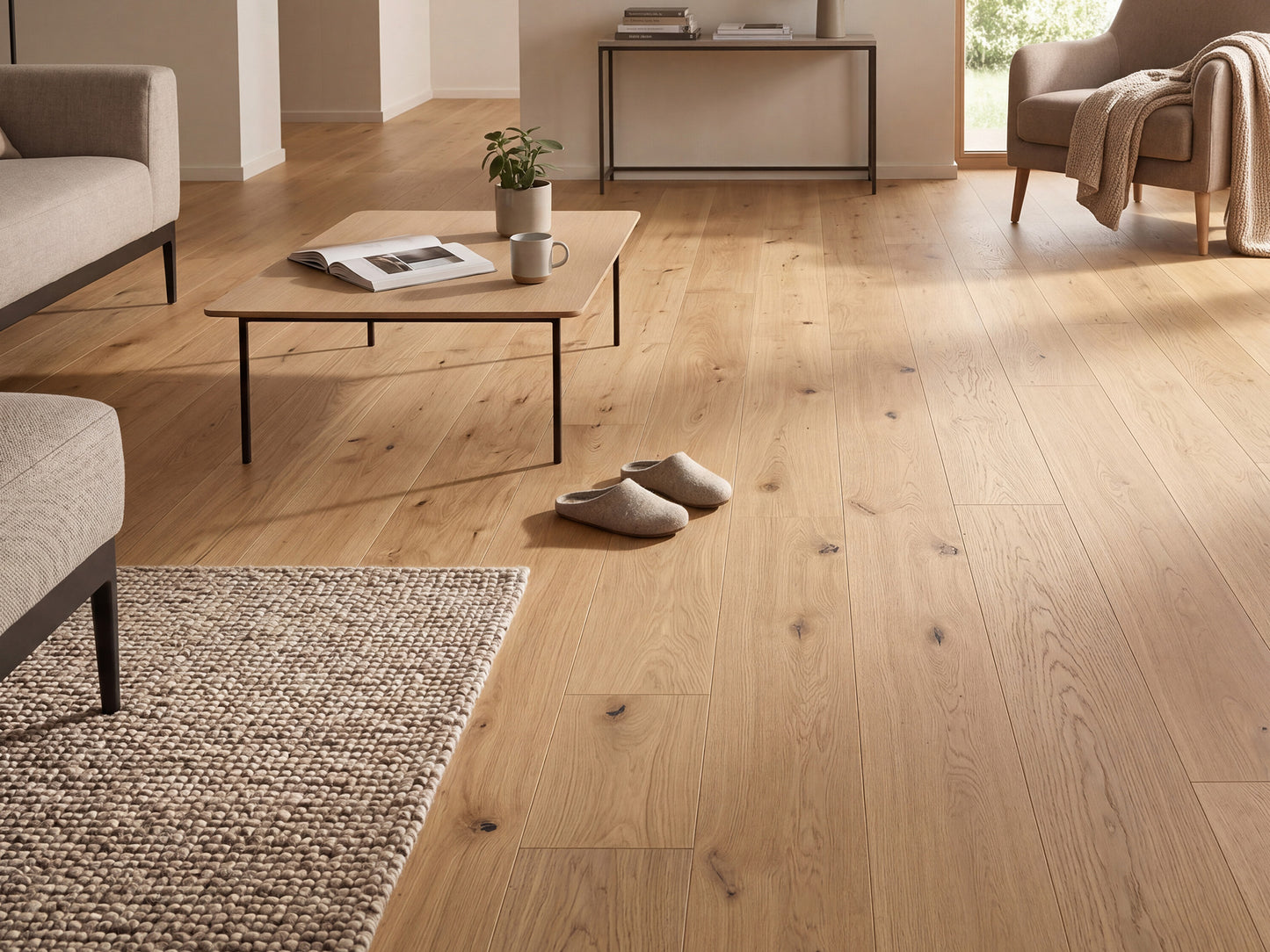 KAHRS Parkett Eiche XL "Timeless" Naturell, invisible geölt, gebürstet, Klick, 15/4x260x2200 mm, 3,432 m² / VE