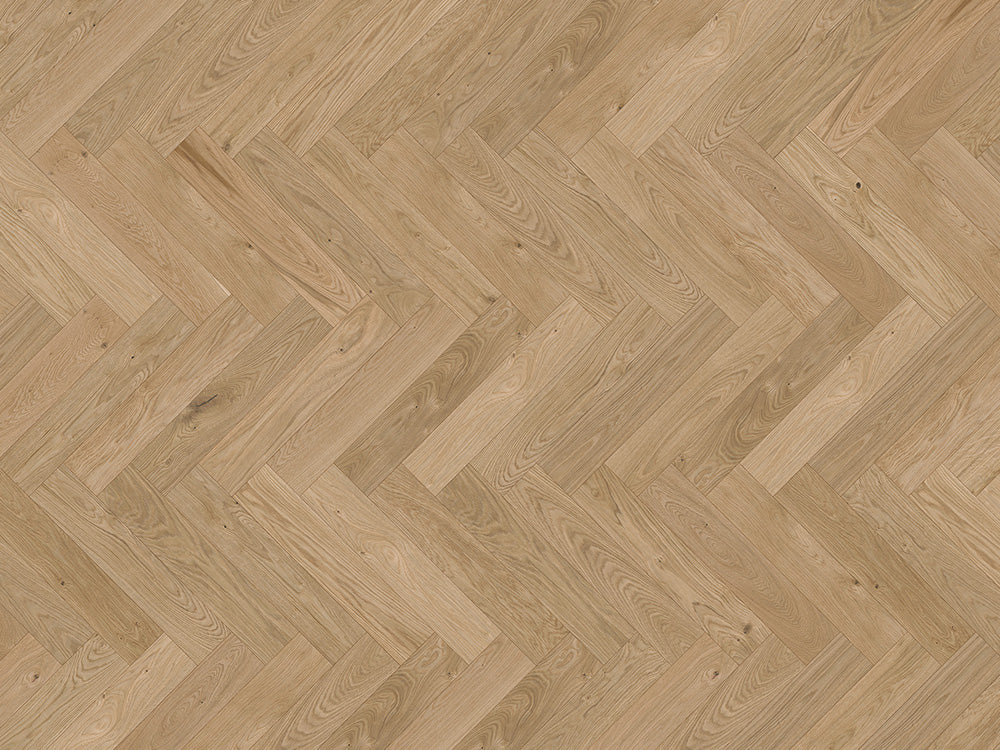 KAHRS Parkett Eiche "Fishbone" Natura, naturgeölt, gebürstet, Nut & Feder, 14/3x125x600 mm, 2,400 m² / VE