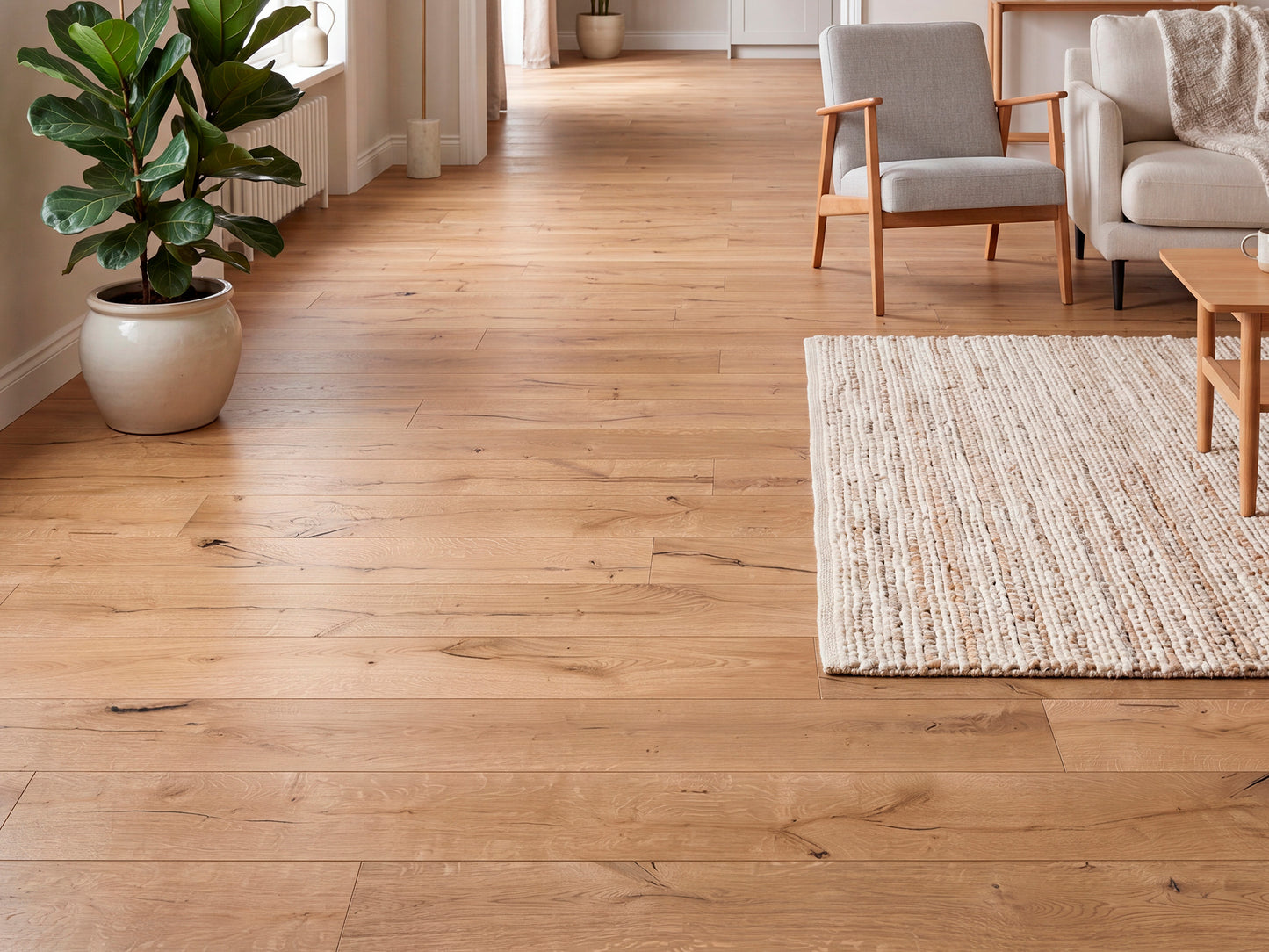 KAHRS Parkett Eiche M "Choice" Rustikal, naturgeölt, gebürstet, Klick, 14/3x150x1900 mm, 2,28 m² / VE
