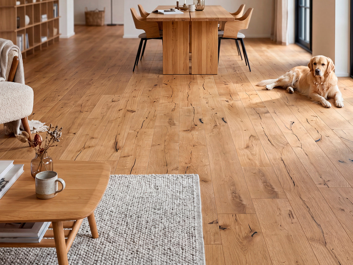 KAHRS Parkett Eiche M "Choice" Rustikal, naturgeölt, gebürstet, Klick, 14/3x150x1900 mm, 2,28 m² / VE