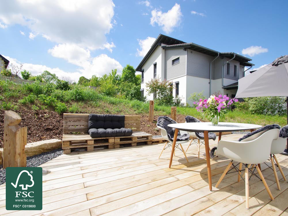 Eiche Terrassendielen, 23x140 mm KD, glatt/egalisiert *Rustikal*