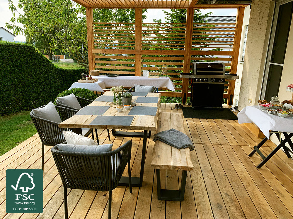 Eiche Terrassendielen, 23x140 mm KD, glatt/egalisiert *Rustikal*