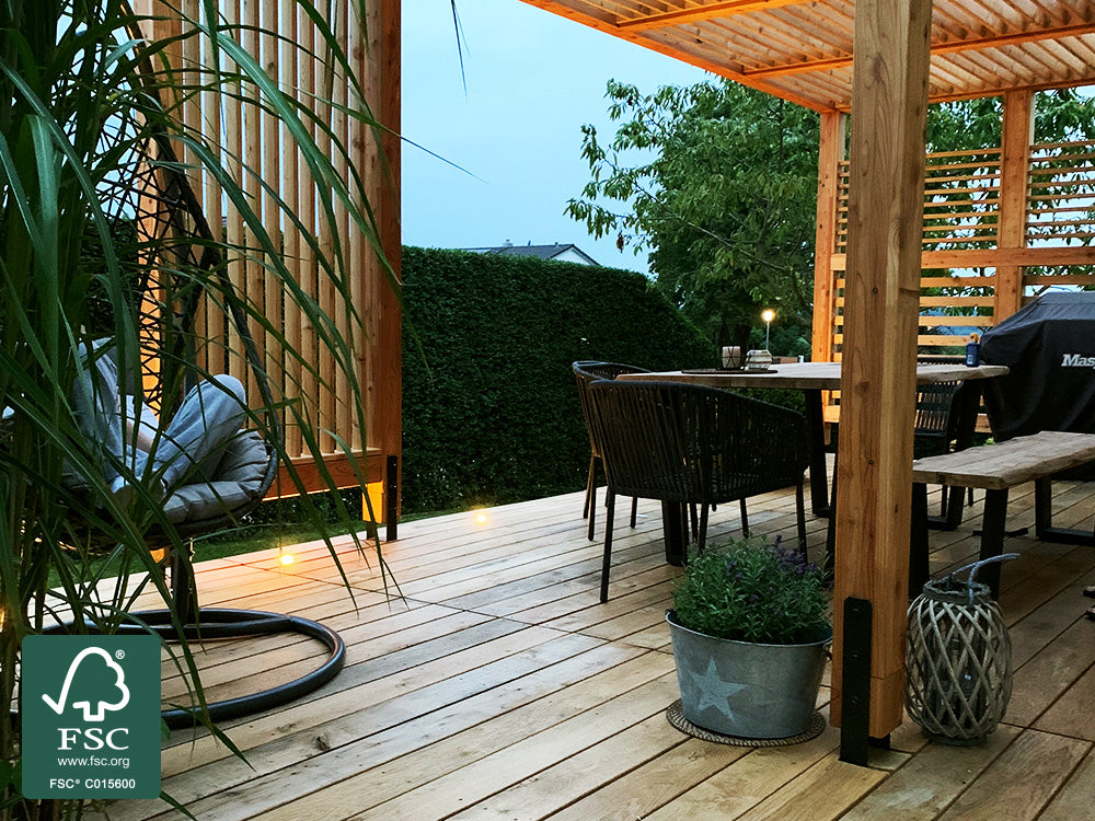 Eiche Terrassendielen, 23x140 mm KD, glatt/egalisiert *Rustikal*