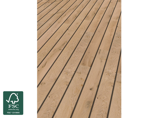 Eiche Terrassendielen, 23x140 mm KD, glatt/egalisiert *Rustikal*