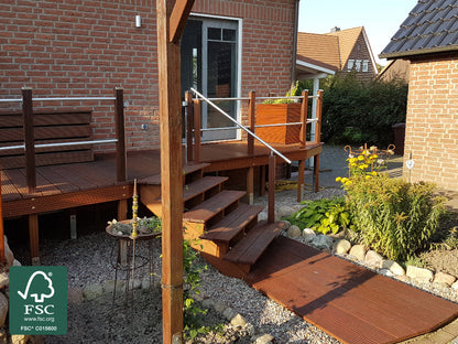 Bangkirai Terrassendielen, 25x145 mm, KD, grob/fein T7, *PREMIUM*