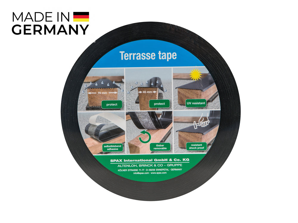 SPAX Tape Abdeckband, 30 m/Rolle, 87 mm breit, UV-resistent und selbstklebende Rückseite schützt die Unterkonstruktion vor Nässe