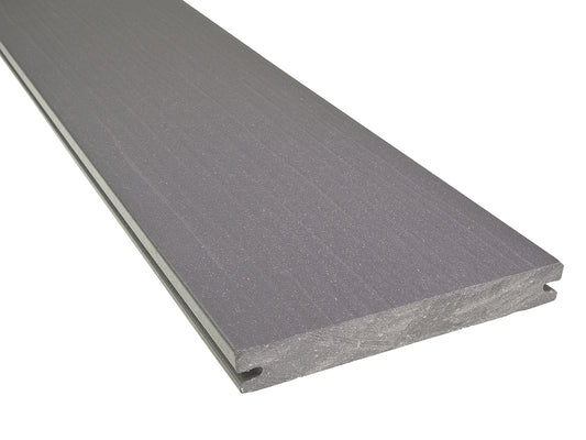 "Die Exklusive" WPC Terrassendielen, 21×162mm, Basaltgrau, einseitig geprägt, matt, Vollprofil