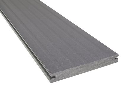"Die Exklusive" WPC Terrassendielen, 21×162mm, Basaltgrau, einseitig geprägt, matt, Vollprofil