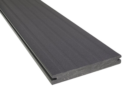 "Die Exklusive" WPC Terrassendielen, 21x162 mm, Lavagrau, einseitig geprägt, matt, Vollprofil