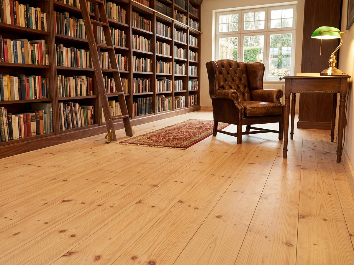 Fichte Schlossdielen, 27x194 mm, Rustikal, rundum Nut & Feder, mit Microfase Deckbreite 180 mm