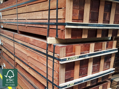 Angelim Pedra Konstruktionsholz, 90x90 mm AD, 4-seitig glatt gehobelt
