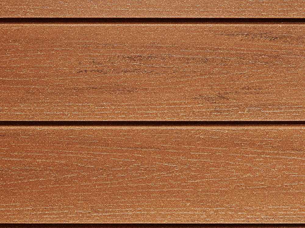 18x152 mm NATURinFORM WPC Fassadenprofil, "Die Gestaltende XXL", mit Holzmaserung, leicht gebürstet, Bernsteinbraun, Deckmaß: 148mm