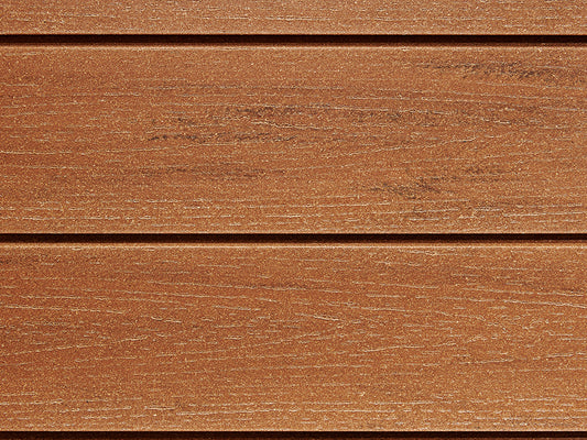 18x152 mm NATURinFORM WPC Fassadenprofil, "Die Gestaltende XXL", mit Holzmaserung, leicht gebürstet, Bernsteinbraun, Deckmaß: 148mm