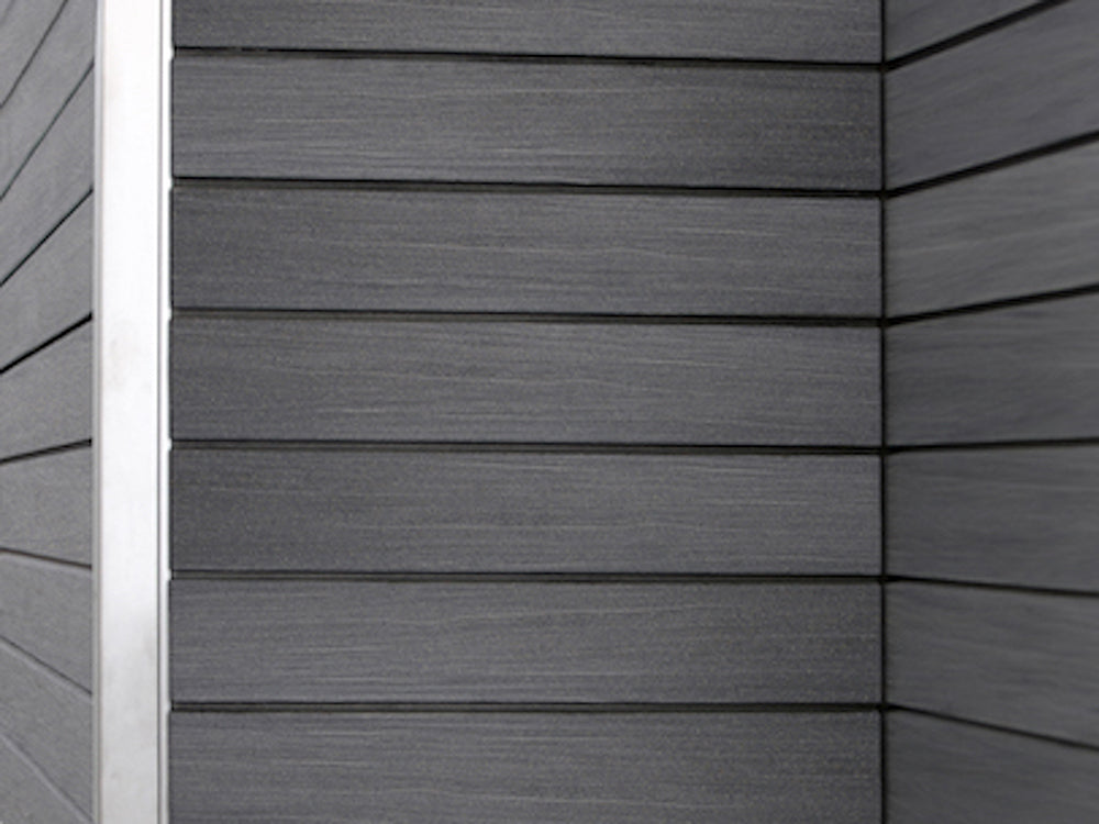 18x103 mm NATURinFORM WPC Fassadenprofil, "Die Gestaltende Exklusiv XL" mit Holzmaserung, leicht gebürstet, Basaltgrau, Deckmaß: 99mm