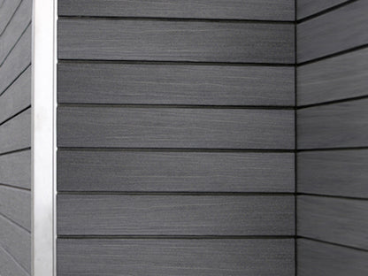 18x103 mm NATURinFORM WPC Fassadenprofil, "Die Gestaltende Exklusiv XL" mit Holzmaserung, leicht gebürstet, Basaltgrau, Deckmaß: 99mm