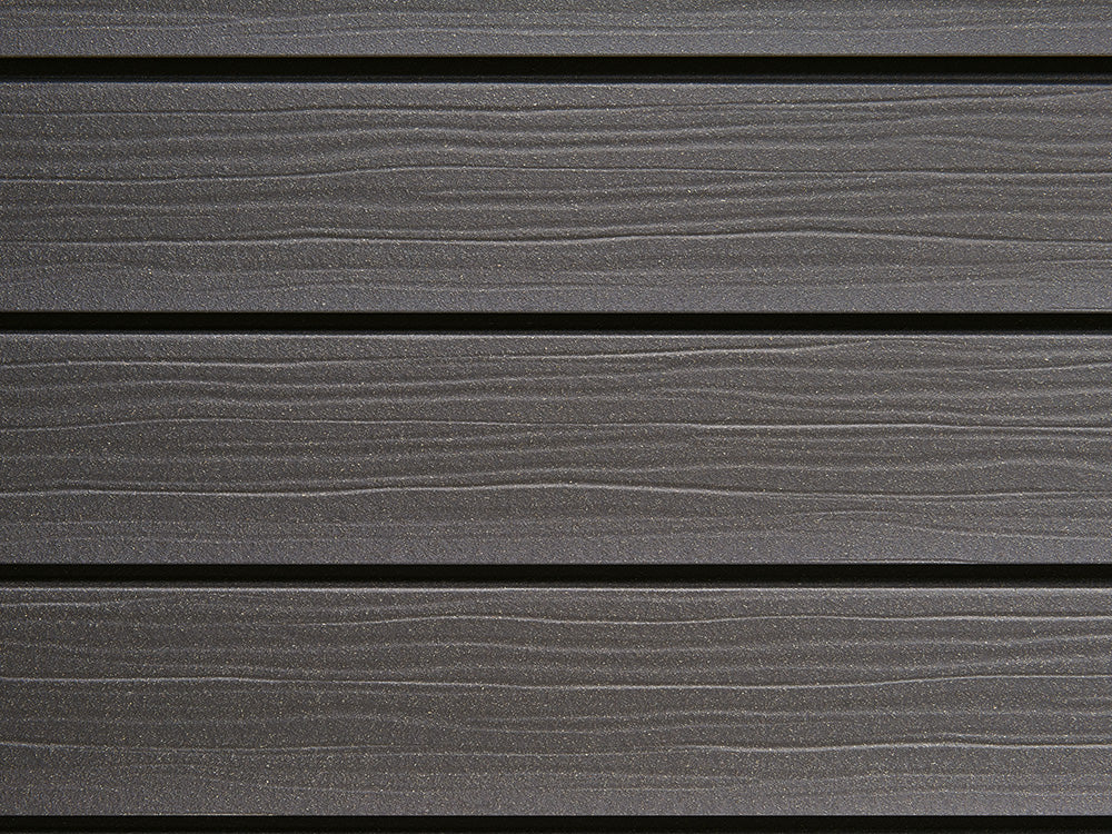 18x103 mm NATURinFORM WPC Fassadenprofil, "Die Gestaltende Exklusiv XL" mit Holzmaserung, leicht gebürstet, Lavagrau, Deckmaß: 99mm
