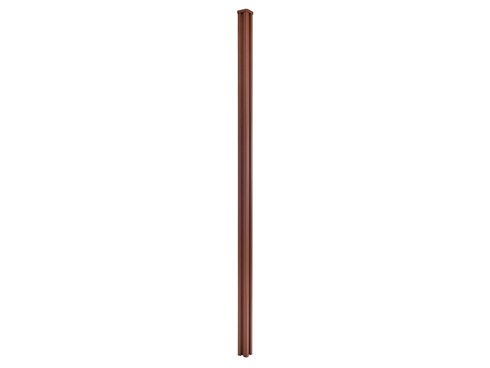 NATURinFORM Zaunpfosten "Der Flexible", Aluminium pulverbeschichtet, braun, zum Einbetonieren, 2,45m mit Abdeckkappe, 2 