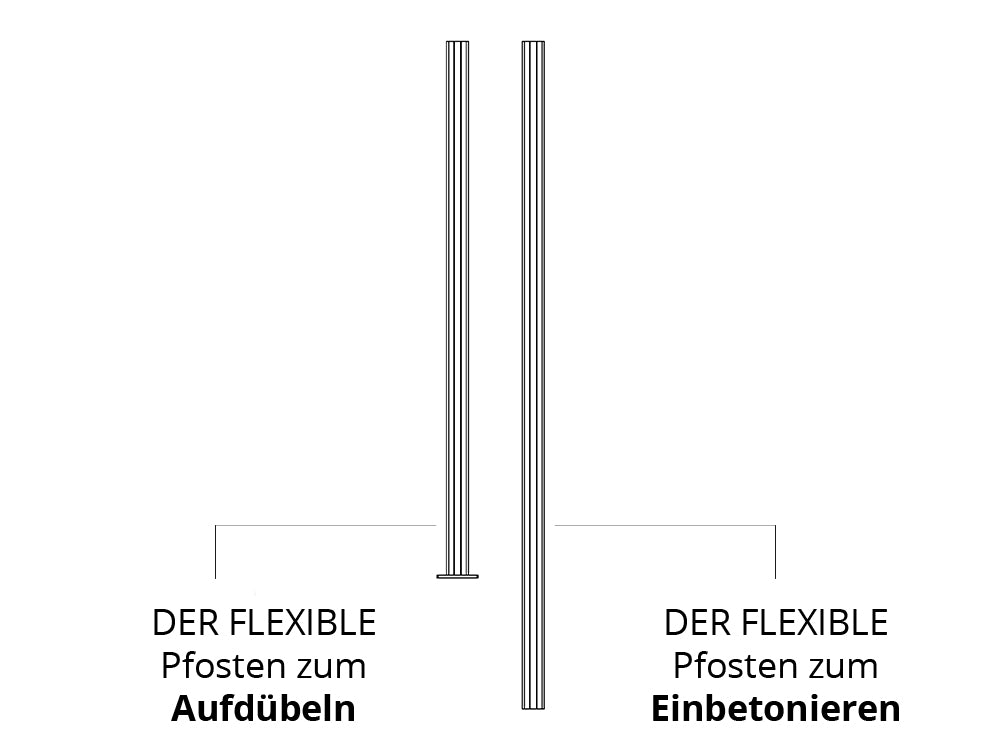 NATURinFORM Zaunpfosten "Der Flexible", Aluminium pulverbeschichtet, braun, zum Einbetonieren, 2,45m mit Abdeckkappe, 2 