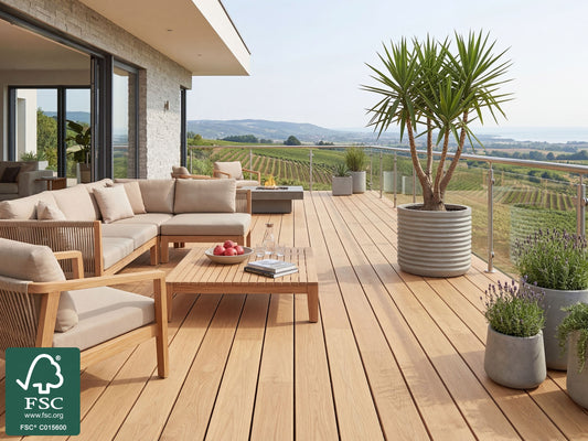 Eiche Terrassendielen 23×140 mm glatt *Exklusiv* (Muster)