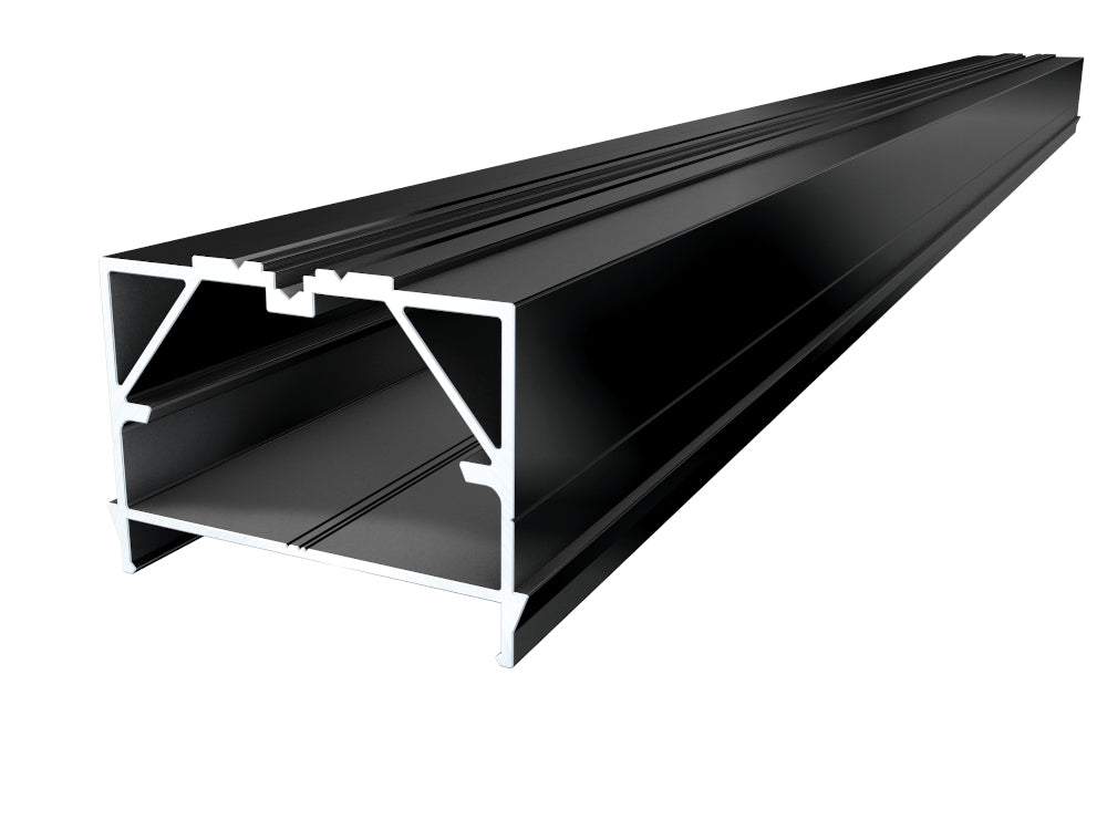 Karle & Rubner BIG Isostep CLIP, 64x45 mm, Aluminium Unterkonstruktion, mit Schraubkanal, Oberfläche schwarz pulverbeschichtet RAL 9005