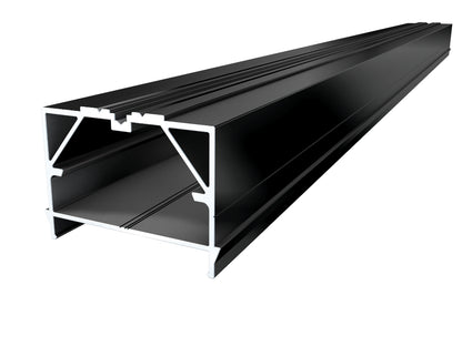 Karle & Rubner BIG Isostep CLIP, 64x45 mm, Aluminium Unterkonstruktion, mit Schraubkanal, Oberfläche schwarz pulverbeschichtet RAL 9005