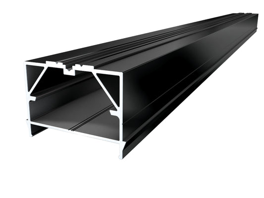 Karle & Rubner BIG Isostep CLIP, 64x45 mm, Aluminium Unterkonstruktion, mit Schraubkanal, Oberfläche schwarz pulverbeschichtet RAL 9005
