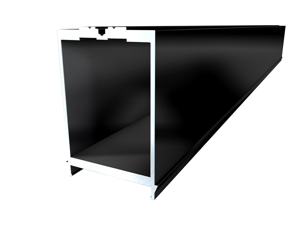 Karle & Rubner MEGA Isostep CLIP, 64×95mm, Aluminium Unterkonstruktion, mit Schraubkanal, Oberfläche schwarz pulverbesch