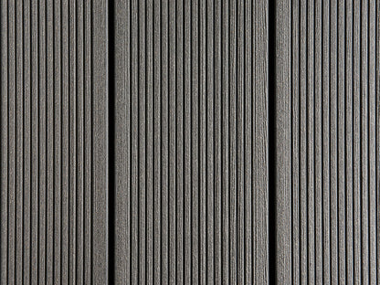 25x138 mm "Die Beliebte massiv", WPC Terrassendielen, beidseitig gebürstet, grob/fein, steingrau, Vollprofil,  BAZ