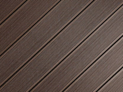 25x138 mm "Die Beliebte massiv", WPC Terrassendielen, beidseitig gebürstet, grob/fein, schwarzbraun, Vollprofil,  BAZ