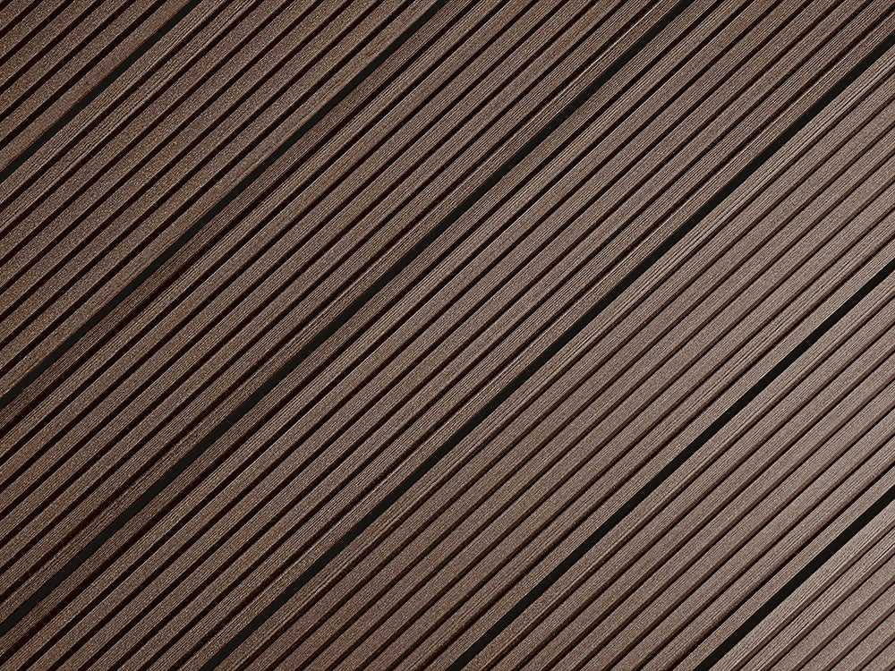 25x138 mm "Die Beliebte massiv", WPC Terrassendielen, beidseitig gebürstet, grob/fein, schwarzbraun, Vollprofil,  BAZ